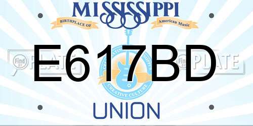 E617BD Mississippi License Plate