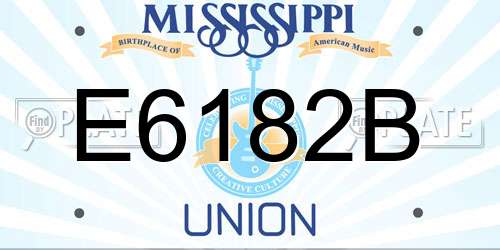 E6182B Mississippi License Plate