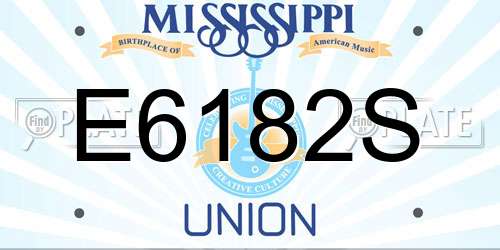 E6182S Mississippi License Plate