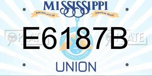 E6187B Mississippi License Plate