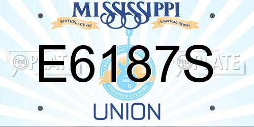 E6187S Mississippi License Plate