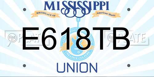 E618TB Mississippi License Plate