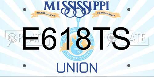E618TS Mississippi License Plate