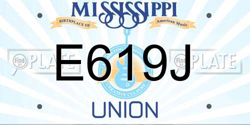 E619J Mississippi License Plate