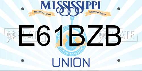 E61BZB Mississippi License Plate