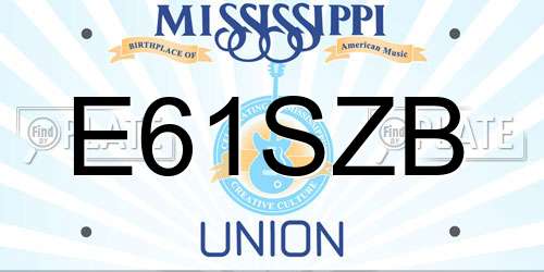 E61SZB Mississippi License Plate