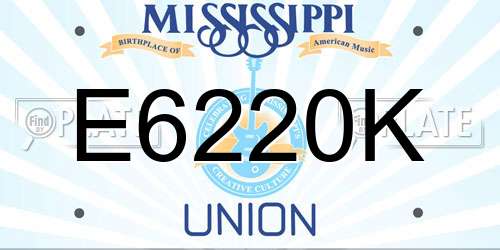 E6220K Mississippi License Plate