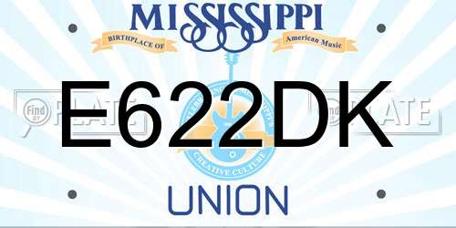 E622DK Mississippi License Plate
