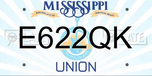 E622QK Mississippi License Plate