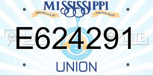 E624291 Mississippi License Plate