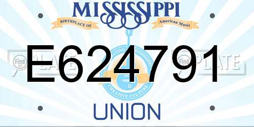 E624791 Mississippi License Plate