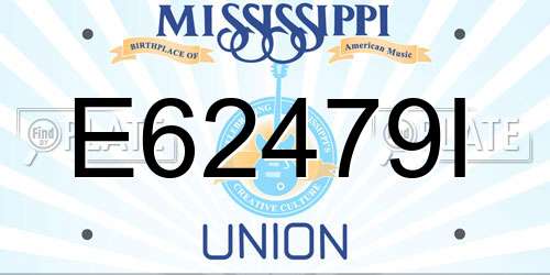 E62479I Mississippi License Plate