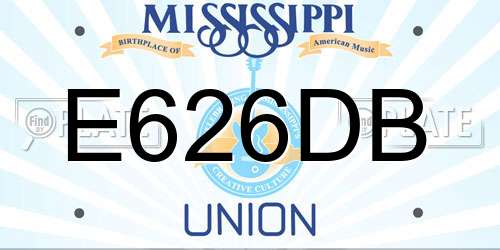 E626DB Mississippi License Plate