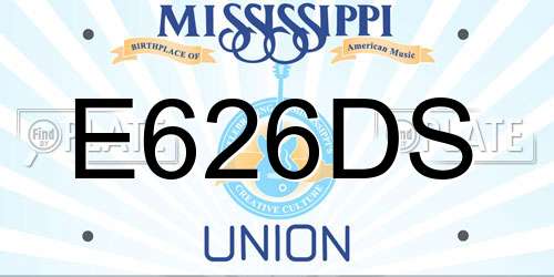 E626DS Mississippi License Plate