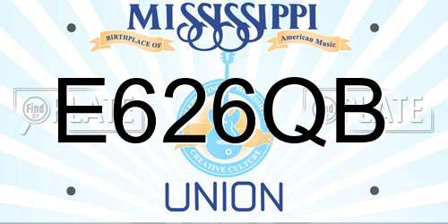 E626QB Mississippi License Plate