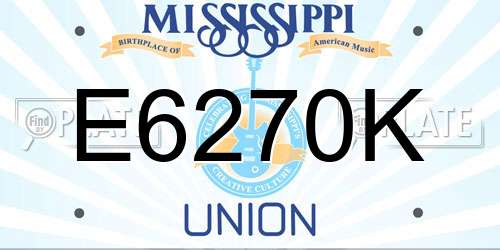 E6270K Mississippi License Plate
