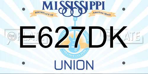 E627DK Mississippi License Plate