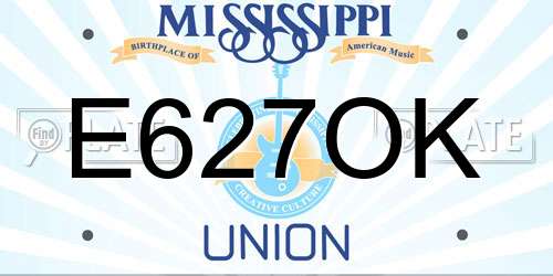 E627OK Mississippi License Plate