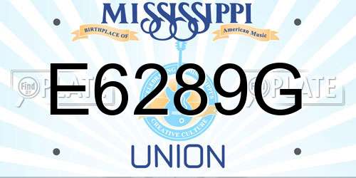 E6289G Mississippi License Plate