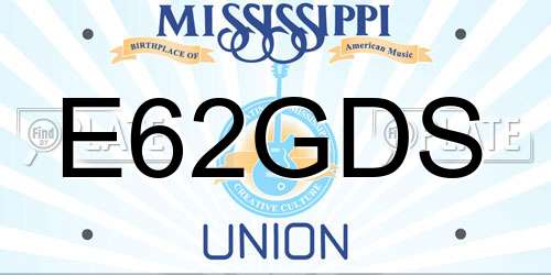 E62GDS Mississippi License Plate