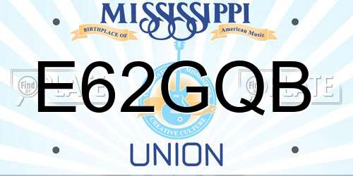 E62GQB Mississippi License Plate