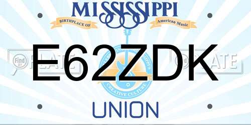 E62ZDK Mississippi License Plate