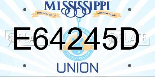 E64245D Mississippi License Plate