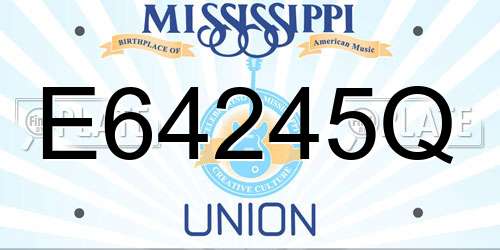 E64245Q Mississippi License Plate