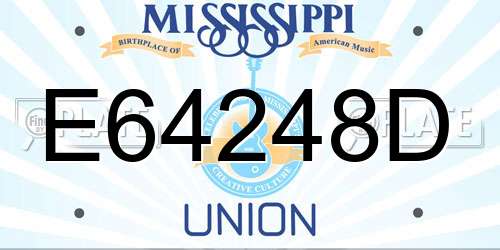 E64248D Mississippi License Plate