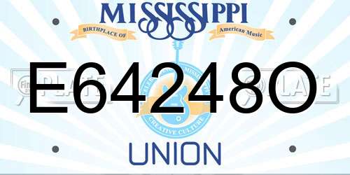 E64248O Mississippi License Plate