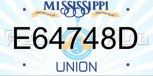 E64748D Mississippi License Plate