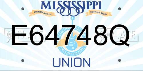 E64748Q Mississippi License Plate