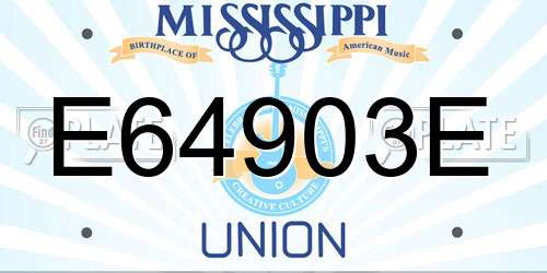 E64903E Mississippi License Plate