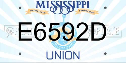 E6592D Mississippi License Plate