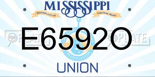 E6592O Mississippi License Plate