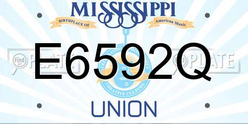 E6592Q Mississippi License Plate