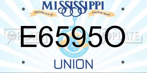 E6595O Mississippi License Plate
