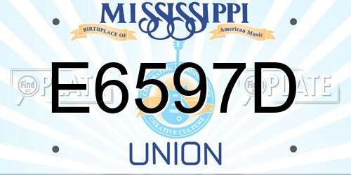 E6597D Mississippi License Plate