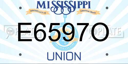 E6597O Mississippi License Plate