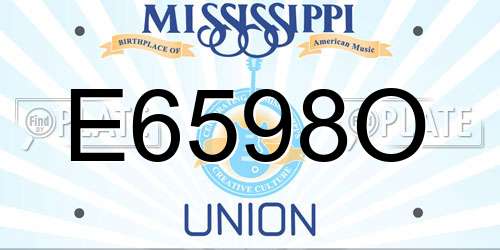E6598O Mississippi License Plate