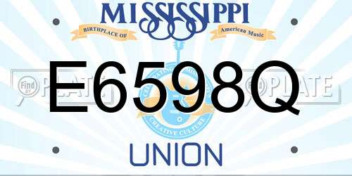 E6598Q Mississippi License Plate