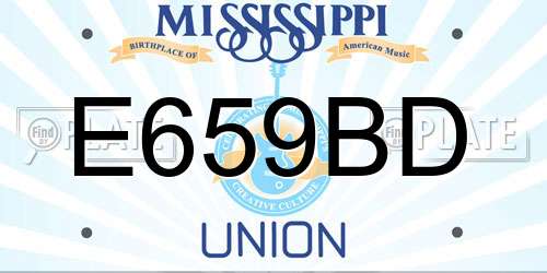 E659BD Mississippi License Plate