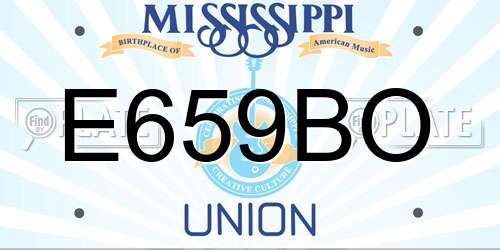 E659BO Mississippi License Plate