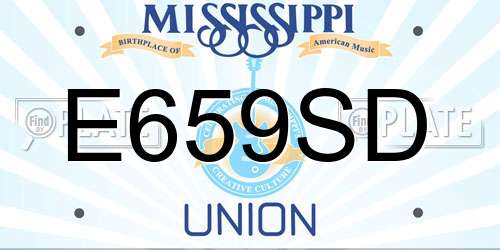 E659SD Mississippi License Plate
