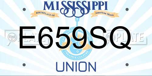 E659SQ Mississippi License Plate