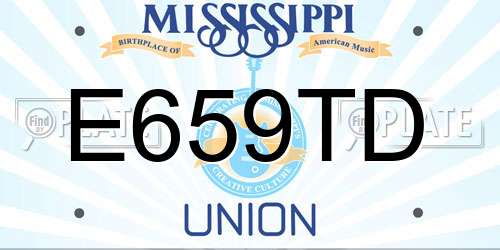 E659TD Mississippi License Plate