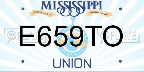 E659TO Mississippi License Plate