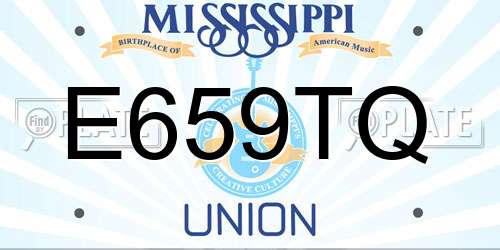 E659TQ Mississippi License Plate