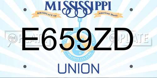E659ZD Mississippi License Plate