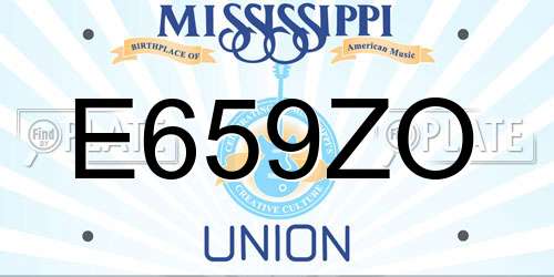 E659ZO Mississippi License Plate